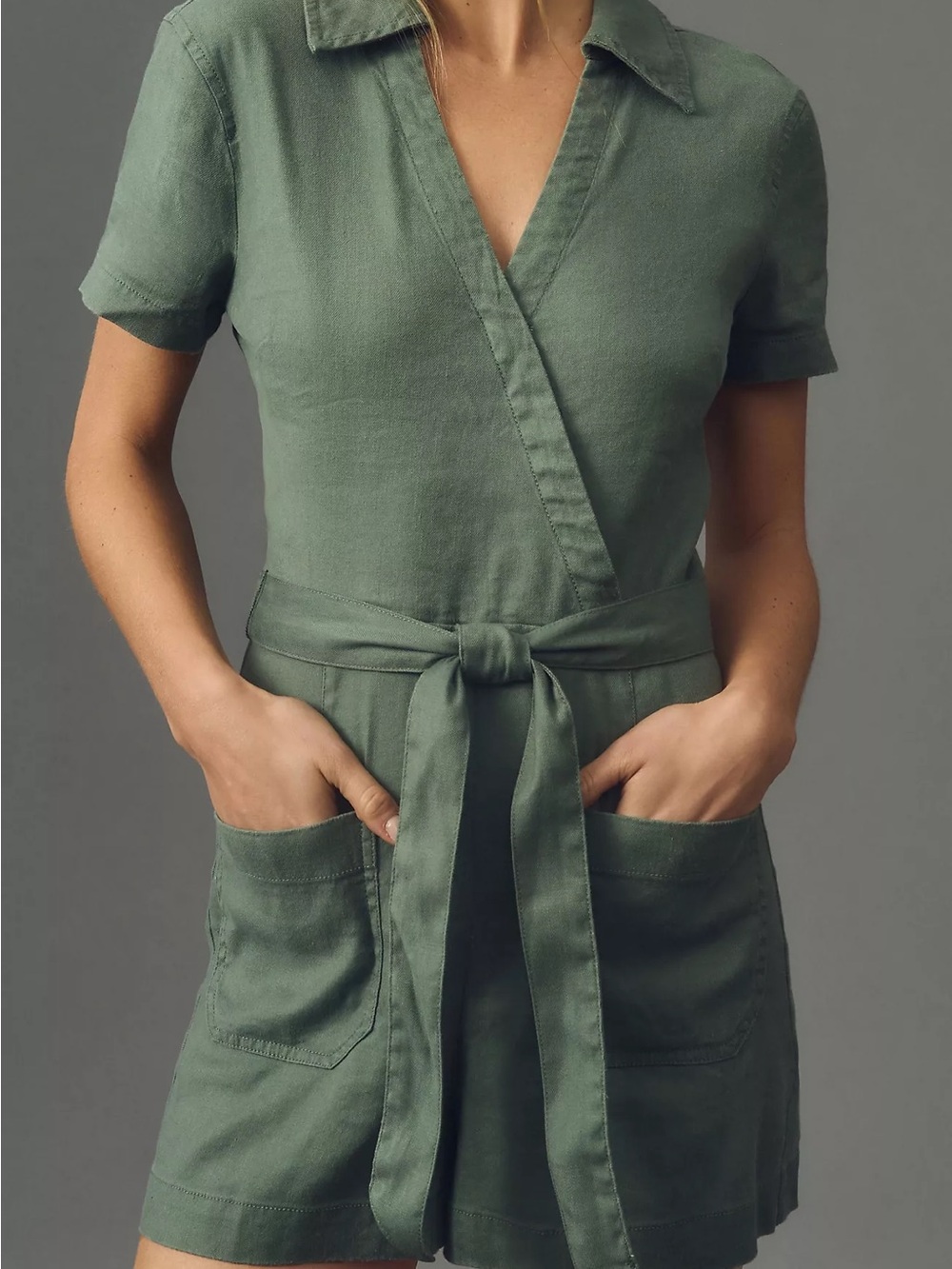 Maeve by Anthropologie | Short-Sleeve Wrap Romper